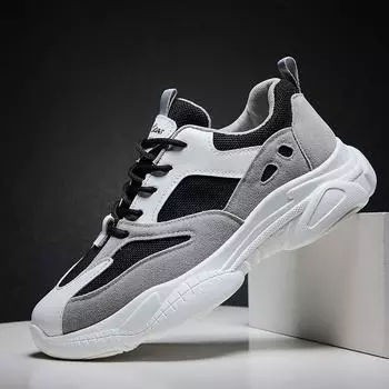 Men s shoes breathable new trendy shoes men s casual tennis shoes Korean trendy men s versatile sneakers 39 темно-серого
