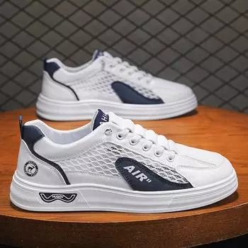 Men s shoes can be worn in all seasons, low-top, breathable, casual flat-bottomed color matching, men s trend, fashionable, comfortable and versatile 39