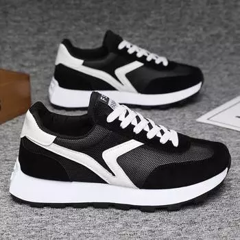 Men s shoes canvas shoes 2024 summer new light and breathable casual versatile board shoes Guochao couple shoes sports shoes 36 чёрный