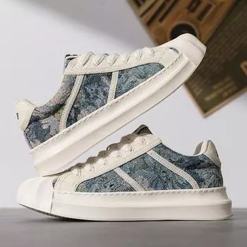 Men s shoes canvas shoes men s niche thick baseplate shoes student sports and leisure shoes spring 2024 new shell head 39