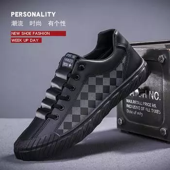 Men s shoes casual and lightweight shoes men s flat-soled sports shoes trendy breathable versatile board shoes soft sole lace-up work men s shoes 39