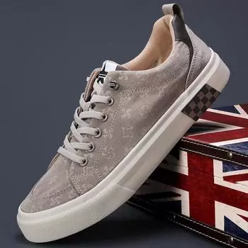 Men S Shoes Casual Fashion Trend Men S Canvas Shoes Comfortable Lace-Up Board Shoes Men 38