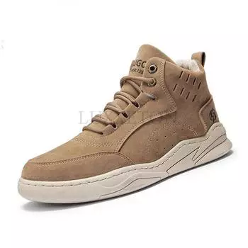 Men s Shoes Casual Male Sneakers High Top Outdoor Hiking Flat Desert Tactical Combat Leather Ankle Boots Winter Keep Warm 39