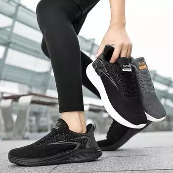 Men s shoes casual walking men s sports running shoes foreign trade fly-woven mesh breathable lightweight outdoor running shoes 39