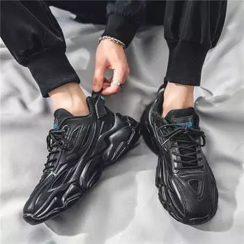 Men s shoes dad shoes running shoes 2024 new winter new breathable Forrest Gump shoes casual sports shoes men s trendy shoes 39 чёрный
