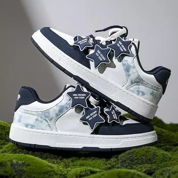 Мужская обувь Дизайн Звезды Молодежный Спорт Досуг Маленькая Белая Обувь на Толстой Подошве Мягкая Подошва 39