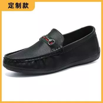 Men s shoes Doudou shoes men s 2024 new soft-soled soft-faced leather loafers fashion casual shoes one-pedal lazy shoes 38