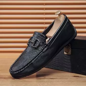 Men s shoes Doudou shoes new British style fashion trend casual men s shoes breathable one pedal men s shoes loafers leather shoes 39