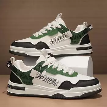 Men s shoes fashion casual new summer trend youth board shoes sports platform leather wear-resistant white shoes 39