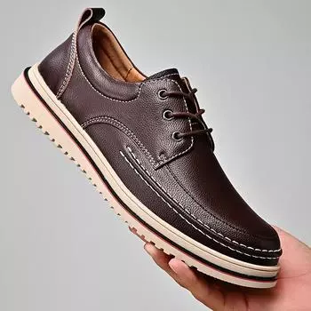 Men s shoes fashion casual shoes trend British style lace-up leather shoes four seasons low-top business leather shoes 38