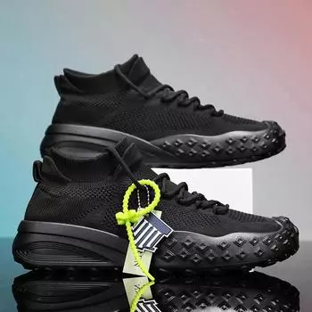 Men s shoes fly-woven socks shoes men s summer 2025 new low-top breathable sports shoes student versatile trendy shoes men s 39