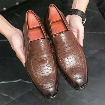 Men s shoes foreign trade spring and autumn new leather shoes fashion men s casual shoes trend foot business shoes 38