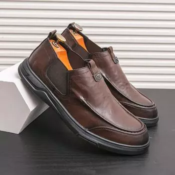 Men s shoes Four Seasons New Casual Leather Shoes Men s Business Dress Leather Shoes Korean Edition Trendy Loafers Foot Driving Shoes 38