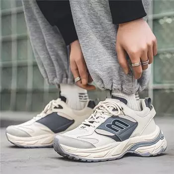 Men s shoes Four Seasons New Dad Shoes Fashion Teen Platform Sneakers Korean Edition Trendy Student Running Shoes 39