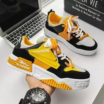 Men s shoes four seasons new fashion trend casual board shoes teenagers students white shoes Korean version non-slip wear-resistant board shoes 39