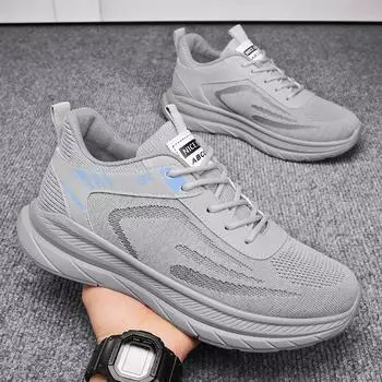 Men s shoes four seasons new low-top breathable mesh sports shoes lightweight thick-soled wear-resistant casual shoes versatile trendy running shoes 39