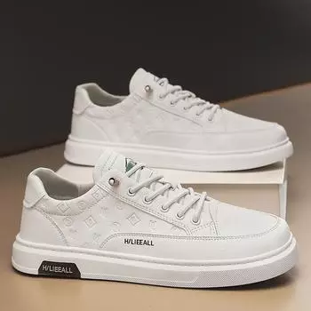 Men s shoes four seasons new trend versatile casual men s board shoes one pedal youth white shoes fashion sports shoes 39