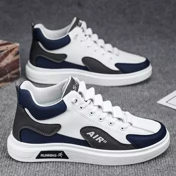 Men s shoes high-top board shoes men s autumn 2024 new velvet sports and leisure trendy shoes men s autumn and winter leather shoes students 39