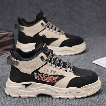 Men s shoes high-top Martin boots men s 2024 autumn new outdoor hiking shoes men s platform tooling boots leather surface 39