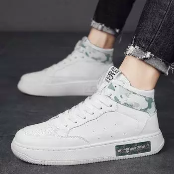 Men s shoes high-top shoes autumn new sports board shoes youth casual platform versatile trend white shoes skateboard shoes 39
