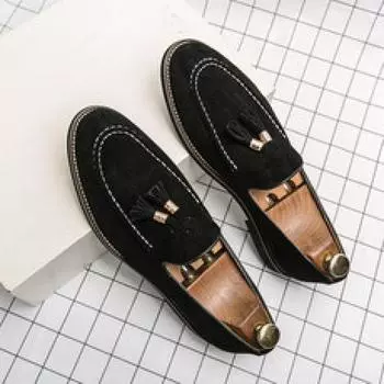Men s shoes large size new casual leather shoes fashion Korean version of foot shoes trend foot casual 38 бежевый
