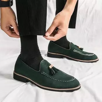 Men s shoes large size new casual leather shoes fashion Korean version of foot shoes trend foot loafers 38