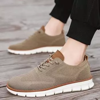 Men S Shoes Large Size Summer Low-Top Fashion Casual Sports Shoes Breathable Fly-Woven Mesh Single Shoes 39 белый