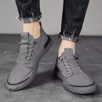 Men s shoes lazy casual spring and autumn Korean version of teenagers trend flat baseplate shoes low top sports tide shoes 39