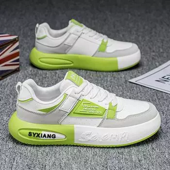 Men s shoes leather waterproof and non-slip little white shoes men s Korean version trendy versatile platform sports shoes casual Hong Kong style dad 39