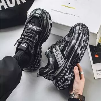Men s shoes live stream casual shoes soft denim broken surface breathable running sneakers personalized beggar dad shoes tide 39