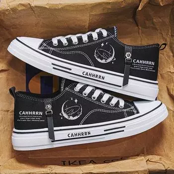 Men s shoes low-top canvas shoes student youth skateboard shoes men s summer 2024 new casual trendy shoes flat bottom 39