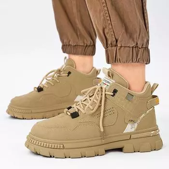 Men s shoes Martin boots Men s autumn and winter new outdoor tooling shoes Non-slip and wear-resistant high-top hiking shoes Men s short boots 39