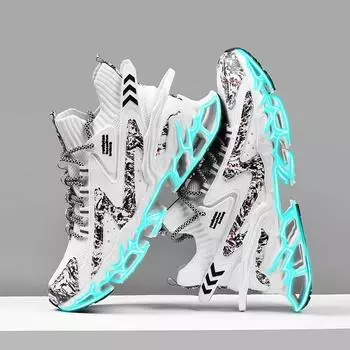 Мужская обувь Мужские кроссовки Мужские туфли Blade Высокие туфли Белые 2024 Повседневные мужские туфли с круглым носком на шнуровке 39 белый