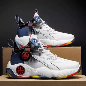 Men s shoes men s spring and autumn high-top shoes youth basketball shoes wear-resistant new sports and leisure shoes dad shoes 39