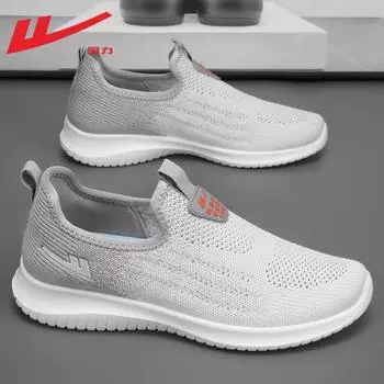 Men s shoes mesh breathable casual shoes summer new one-pedal lightweight and versatile men s sports mesh shoes 39
