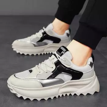 Men s shoes mesh breathable dad shoes men s trend summer 2025 new platform casual shoes outdoor sports shoes 39