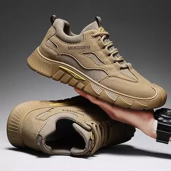 Men s shoes new 2025 spring and autumn retro British style leather surface waterproof and wear-resistant labor insurance construction site work me 39