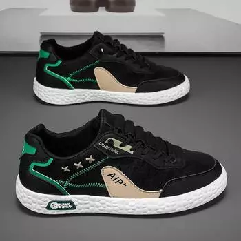 Men s shoes new 2025 spring student large size leisure sports trend niche versatile thick-soled wear-resistant men s board shoes 39 чёрный