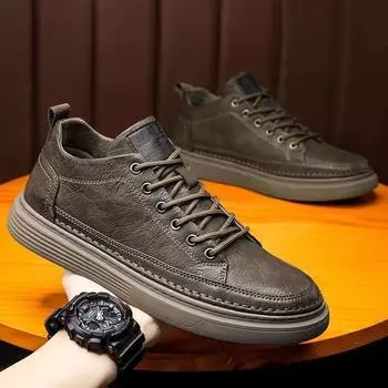 Men s shoes new breathable business casual shoes men s Korean version non-slip black leather shoes men s sports board shoes 39