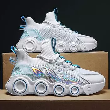 Men s shoes new breathable fly-woven fashion dad shoes men s wheel sole running shoes mesh casual sports shoes men s 39