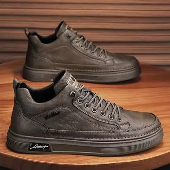 Мужская обувь, новые дышащие высокие туфли, мужские трендовые черные кожаные туфли, повседневная нескользящая обувь для шеф-повара, обувь для серфинга 39