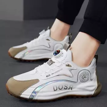 Мужская обувь новая дышащая вращающаяся кнопка студенческая уличная беговая повседневная обувь на подушке спортивная обувь 39