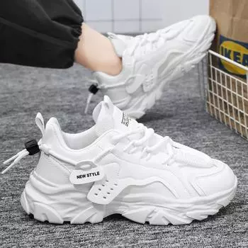 Men s Shoes New Breathable Trend All Match Platform Sports Shoes Casual Daddy Shoes 40 чёрный