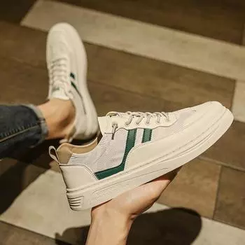 Men s shoes new four-season versatile trend sports board shoes youth casual breathable wear-resistant little white shoes skateboard shoes 39