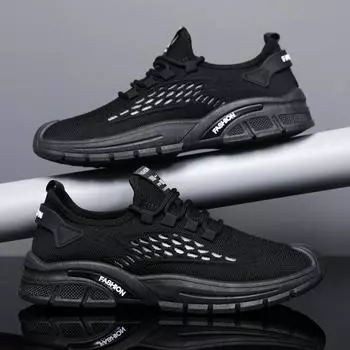 Men s shoes new mesh fly-woven casual sports mesh shoes breathable lightweight soft-soled work shoes men s summer low-top shoes 39 серый