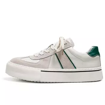 Men s Shoes New Round Head Versatile Leather Low Top Fashion Shoe Thick Sole Anti Slip Casual Board Shoes Sneakers Men 39