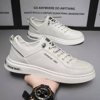 Мужская обувь, новая весенняя мужская повседневная кожаная обувь, корейская модная универсальная спортивная модная обувь, мужская маленькая белая обувь 39