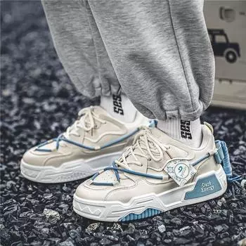 Men s shoes new summer lace-up platform shoes fashion niche board shoes personalized leisure sports youth trendy shoes 39