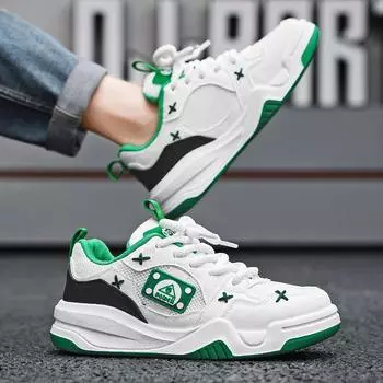 Мужская обувь новая летняя кожаная вентилируемая обувь для скейтборда студенты нишевый дизайн толстая подошва обувь-хлеб Гонконгская модная обувь 44