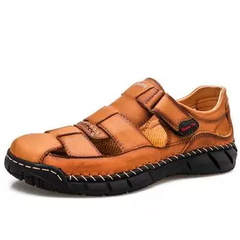 Men s Shoes Outdoor Breathable Sandals 2025 Summer New Velcro Sewn Shoes Trend Large Size Cool Shoes 38